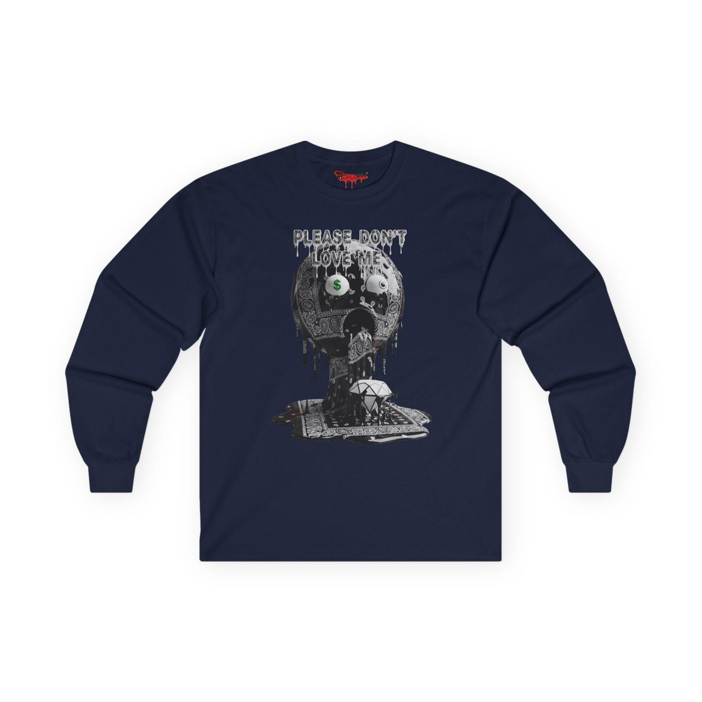 Please Don't Graphic Long Sleeve Tee, Music Lover Gift, Retro Vibe Shirt, Halloween Apparel, Casual Unisex Top