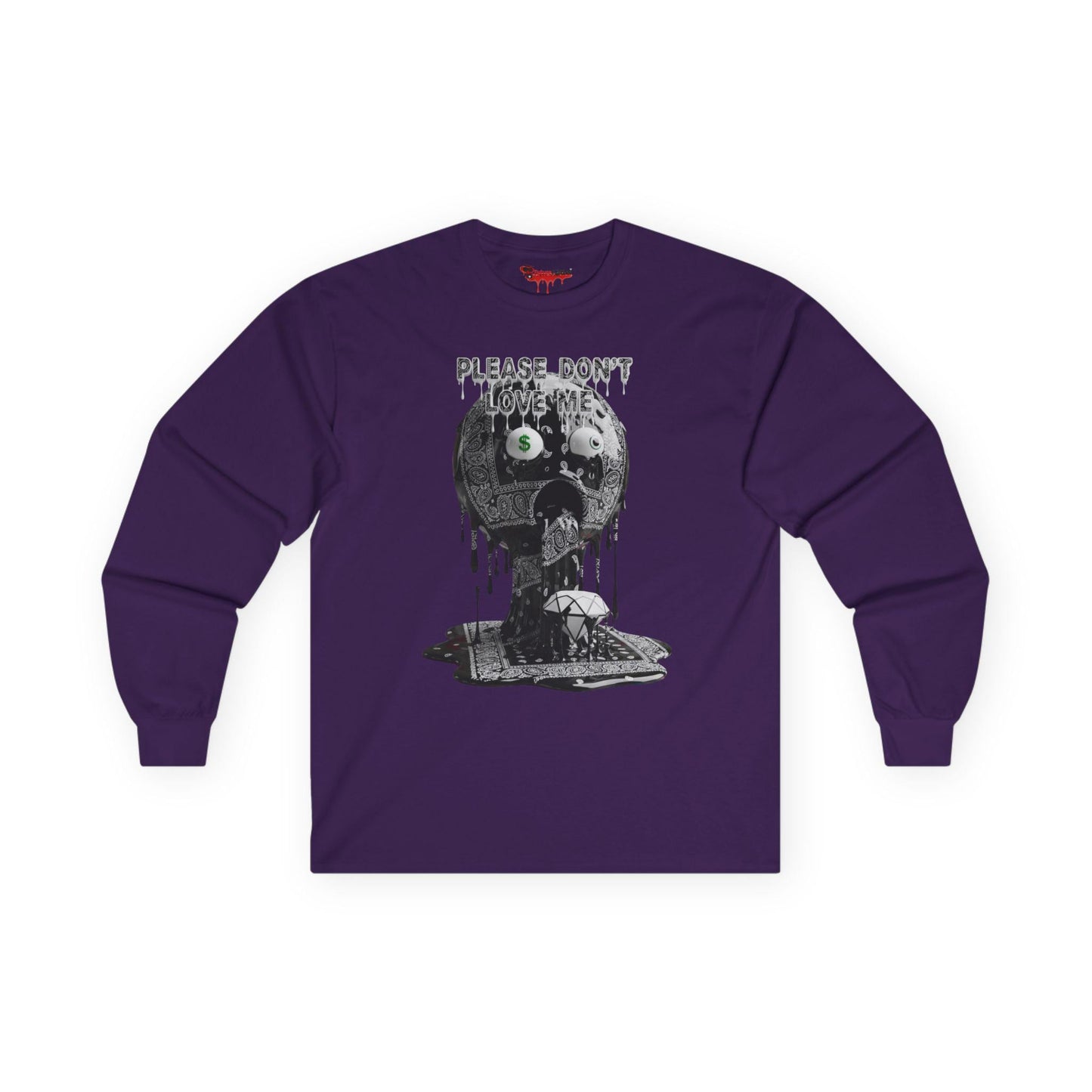 Please Don't Graphic Long Sleeve Tee, Music Lover Gift, Retro Vibe Shirt, Halloween Apparel, Casual Unisex Top