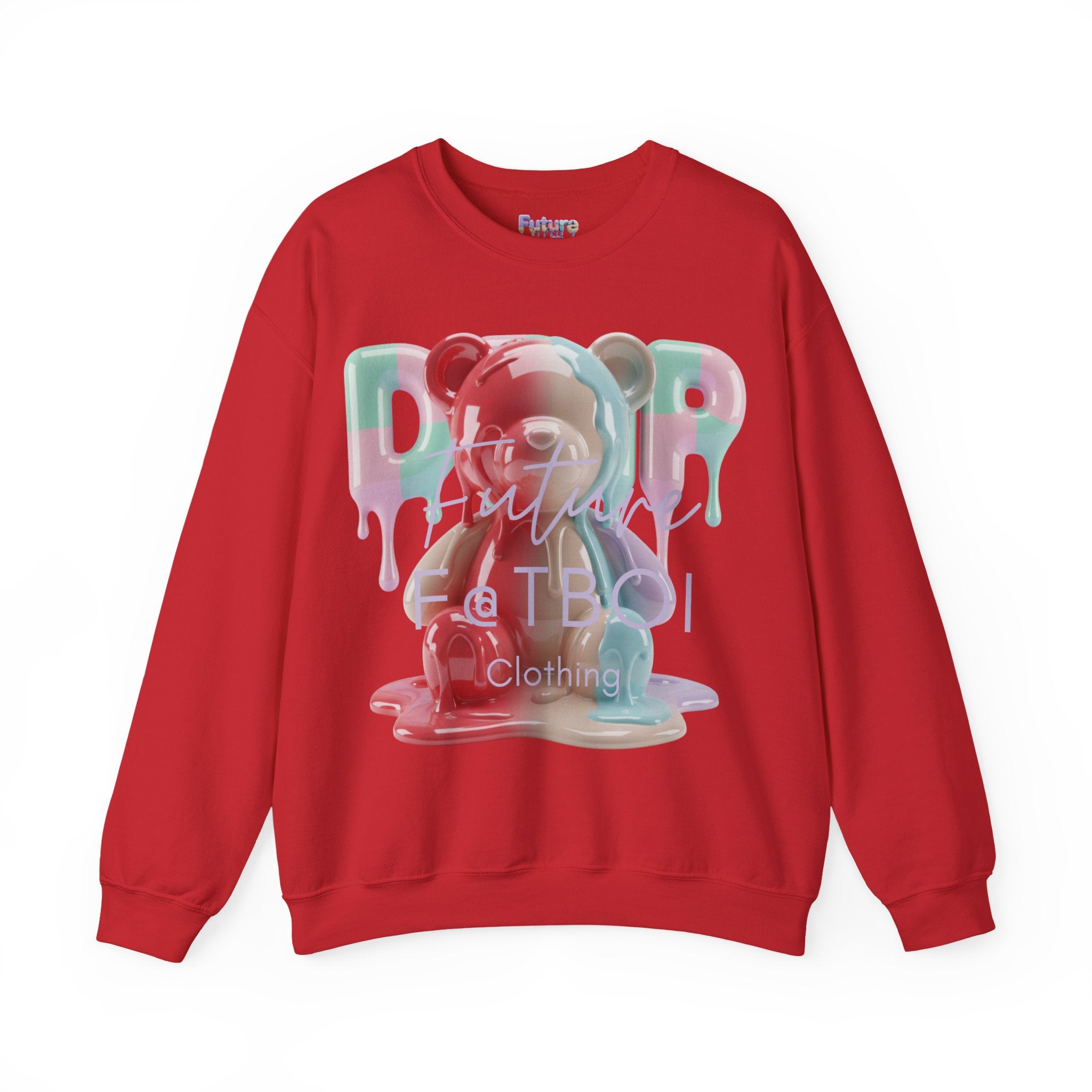 Future Fatboi Clothing Colorful Drippy Bear Crewneck Sweatshirt