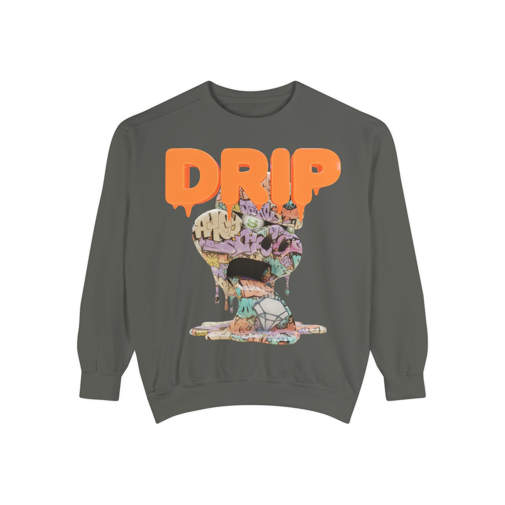GRAFFITI HOG DRIP FUTURE F@TBOI CLOTHING DESIGN - Drip Graphic Unisex Sweatshirt, Urban Streetwear, Casual Oversized Fashion, Gift for Teens, Cozy Fall Layering