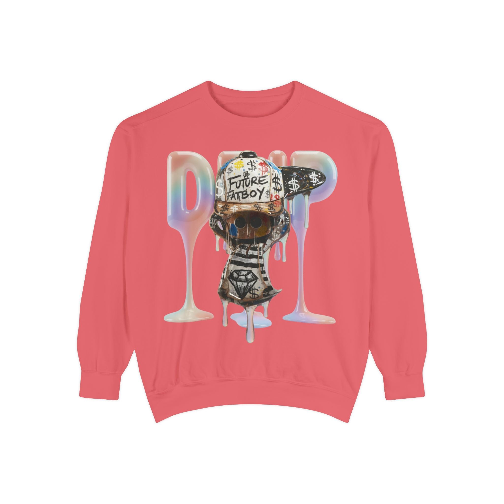 Future Fatboi Fitted Hog Drip Graphic Design Unisex Garment-Dyed Sweatshirt