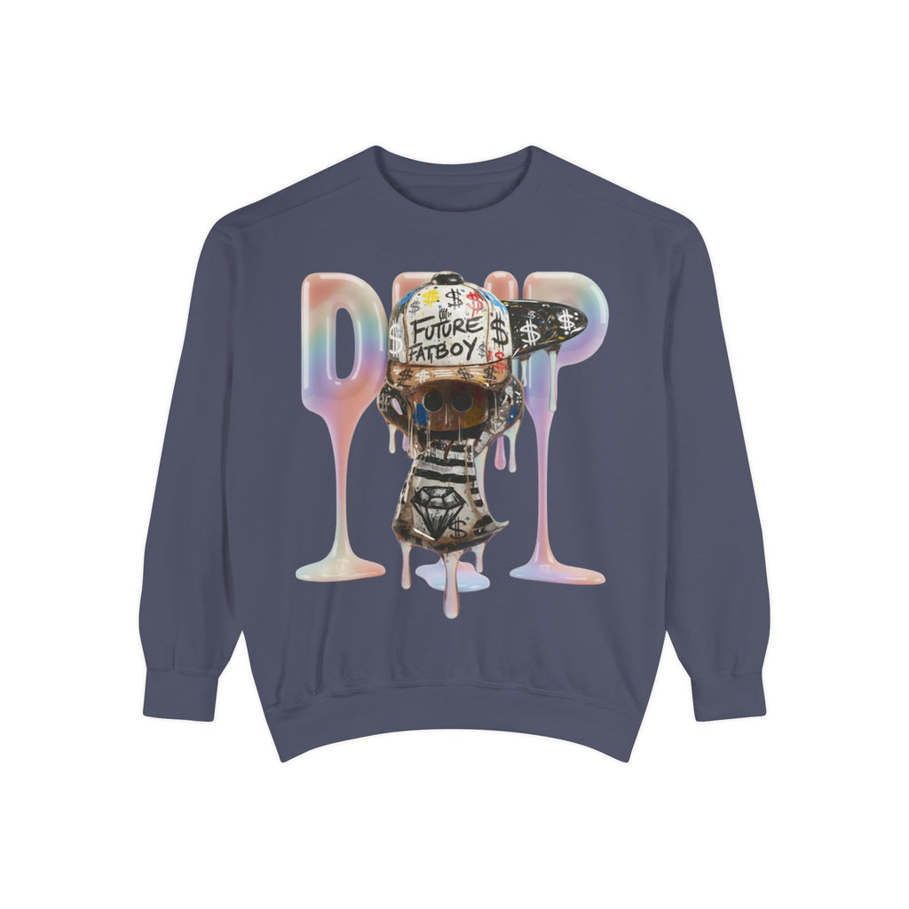 Future Fatboi Fitted Hog Drip Graphic Design Unisex Garment-Dyed Sweatshirt