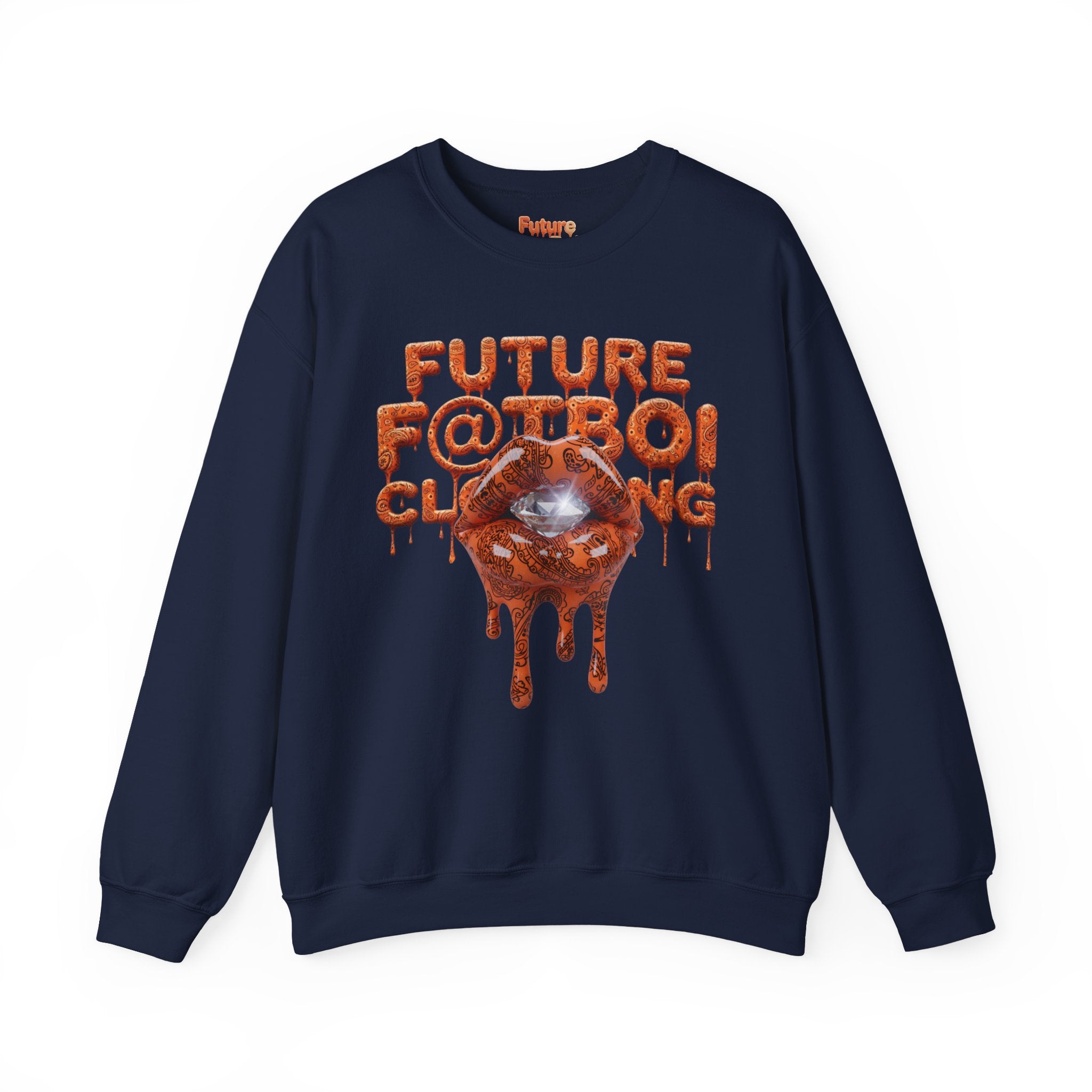 Future Fatboi Orange Diamonds - Unisex Heavy Blend™ Crewneck Sweatshirt