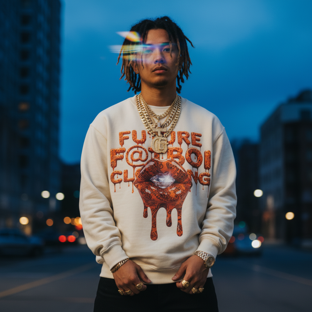 Future Fatboi Orange Diamonds - Unisex Heavy Blend™ Crewneck Sweatshirt