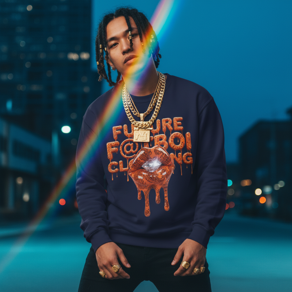 Future Fatboi Orange Diamonds - Unisex Heavy Blend™ Crewneck Sweatshirt