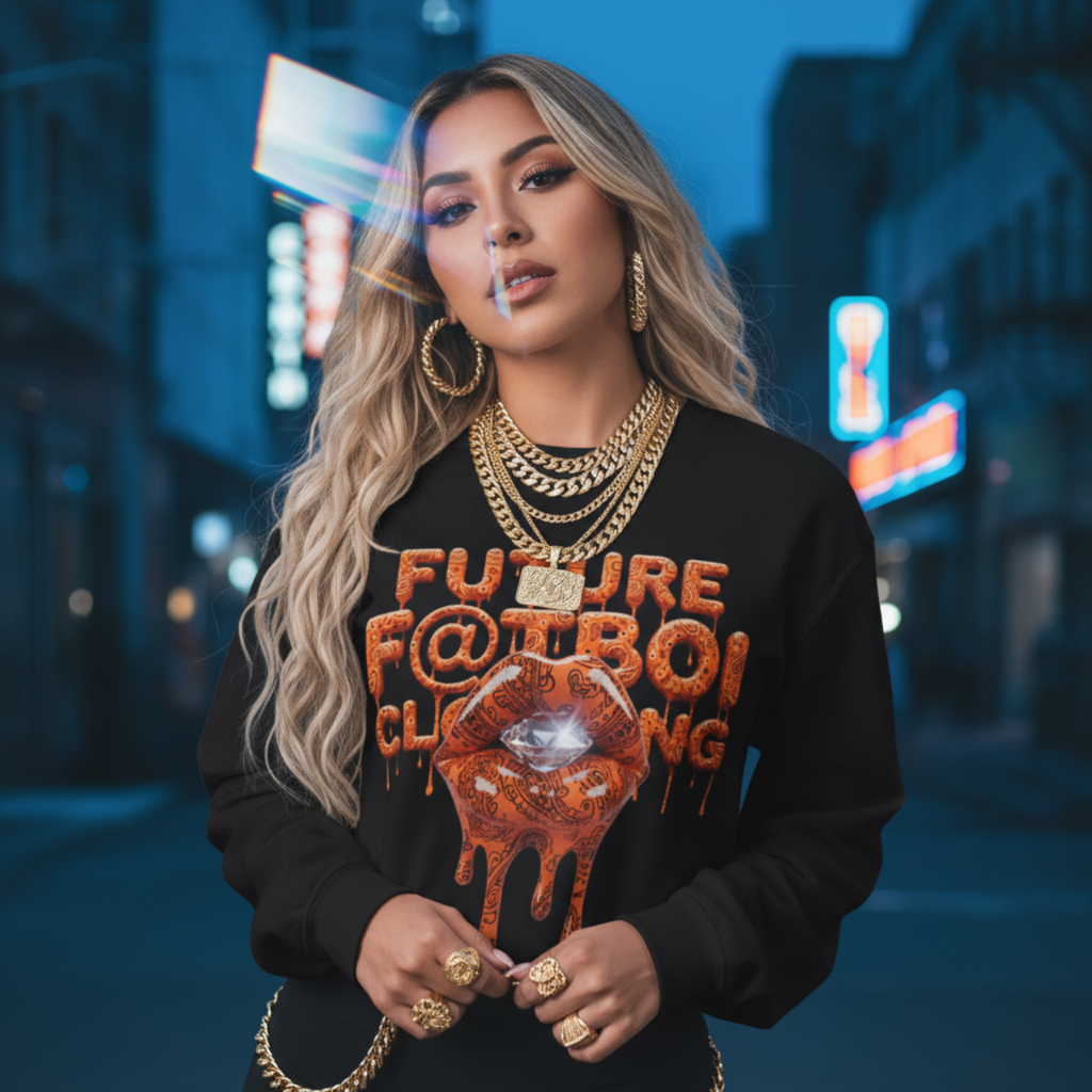 Future Fatboi Orange Diamonds - Unisex Heavy Blend™ Crewneck Sweatshirt