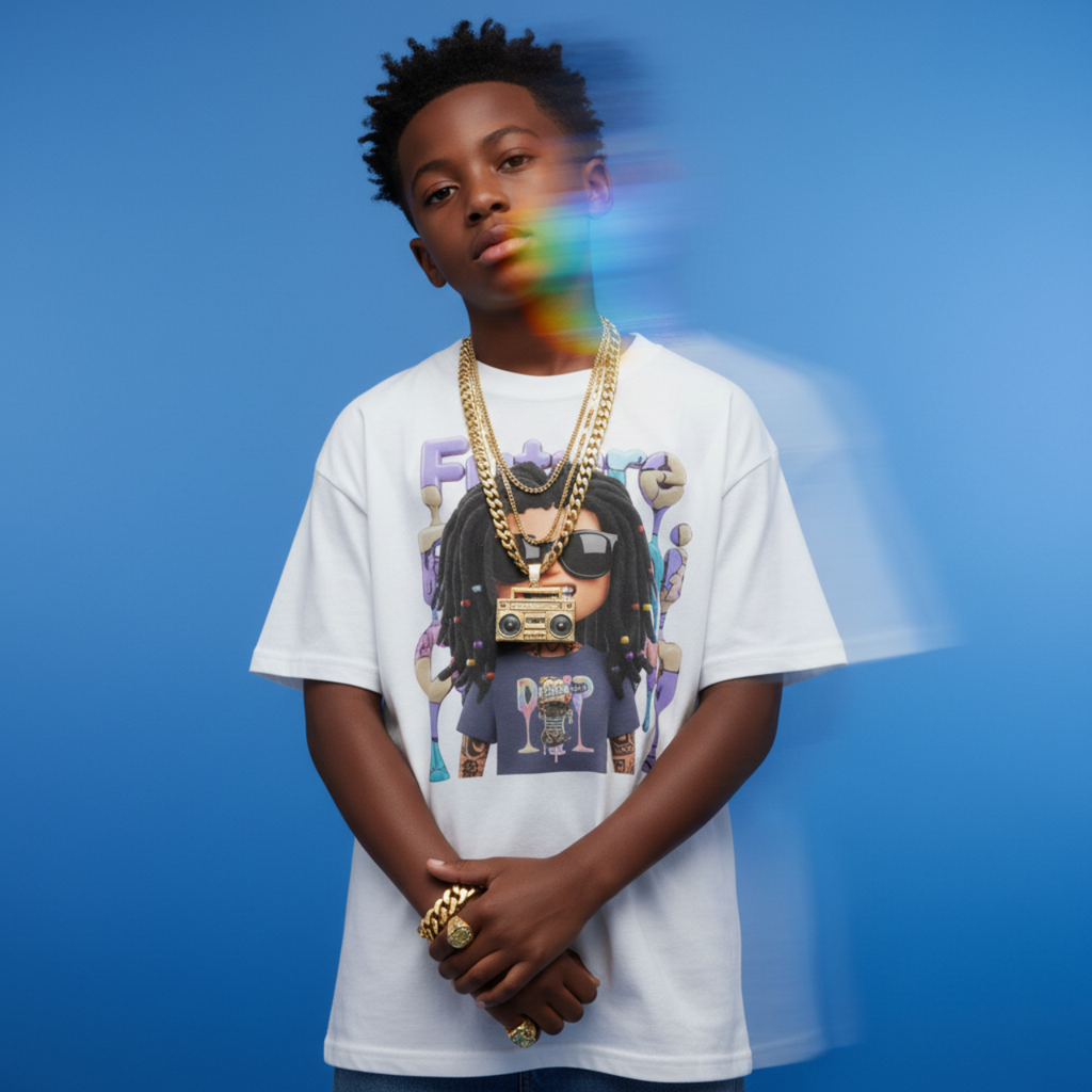 Kids Tee - FUTURE F@TBOI LOGO DRIP Design, Streetwear, Cool Kids Clothing