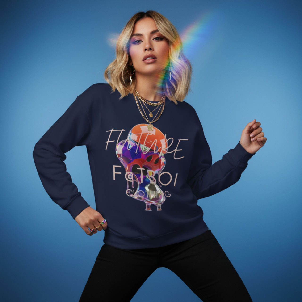 Future Fatboi Crystal Drip - Unisex Heavy Blend™ Crewneck Sweatshirt