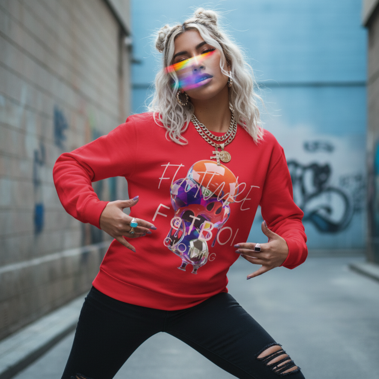 Future Fatboi Crystal Drip - Unisex Heavy Blend™ Crewneck Sweatshirt