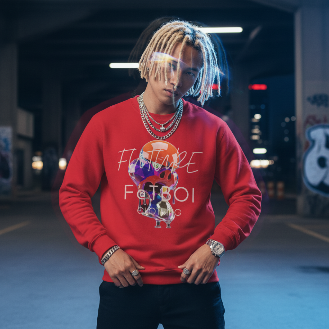 Future Fatboi Crystal Drip - Unisex Heavy Blend™ Crewneck Sweatshirt