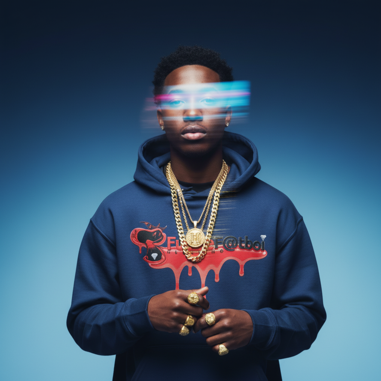 Hooded Sweatshirt - FUTURE FaTBOI Drip Logo Design