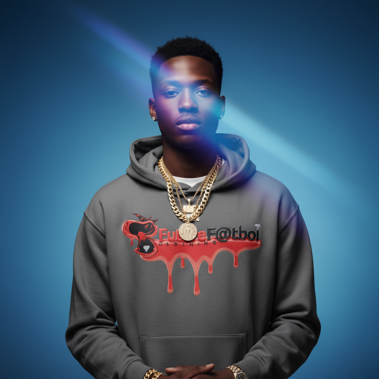 Hooded Sweatshirt - FUTURE FaTBOI Drip Logo Design