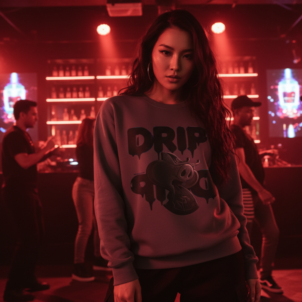 Future Fatboi Clothing Liquorice  Drip Unisex Fleece Sweatshirt, Drip Style Crewneck, Streetwear Fashion, Casual Warmth, Perfect for Gifting