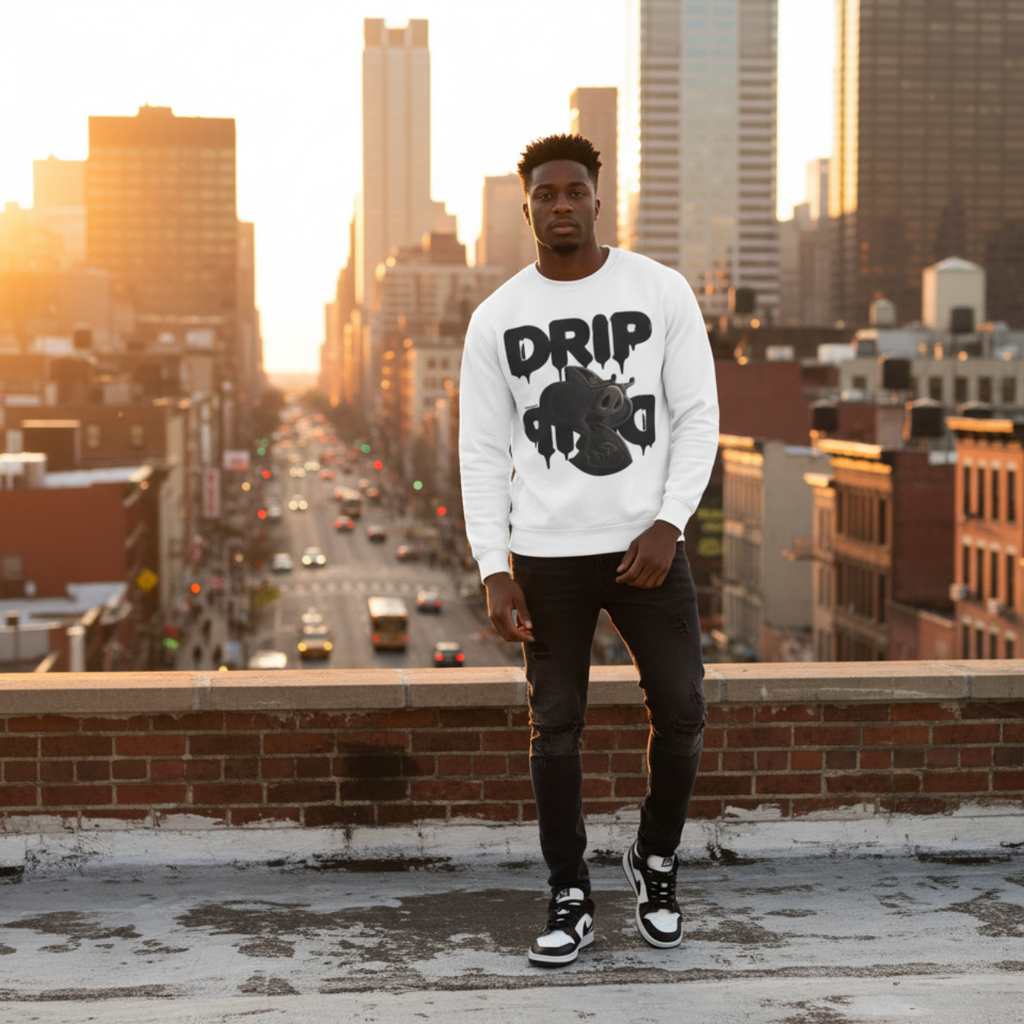 Future Fatboi Clothing Liquorice  Drip Unisex Fleece Sweatshirt, Drip Style Crewneck, Streetwear Fashion, Casual Warmth, Perfect for Gifting