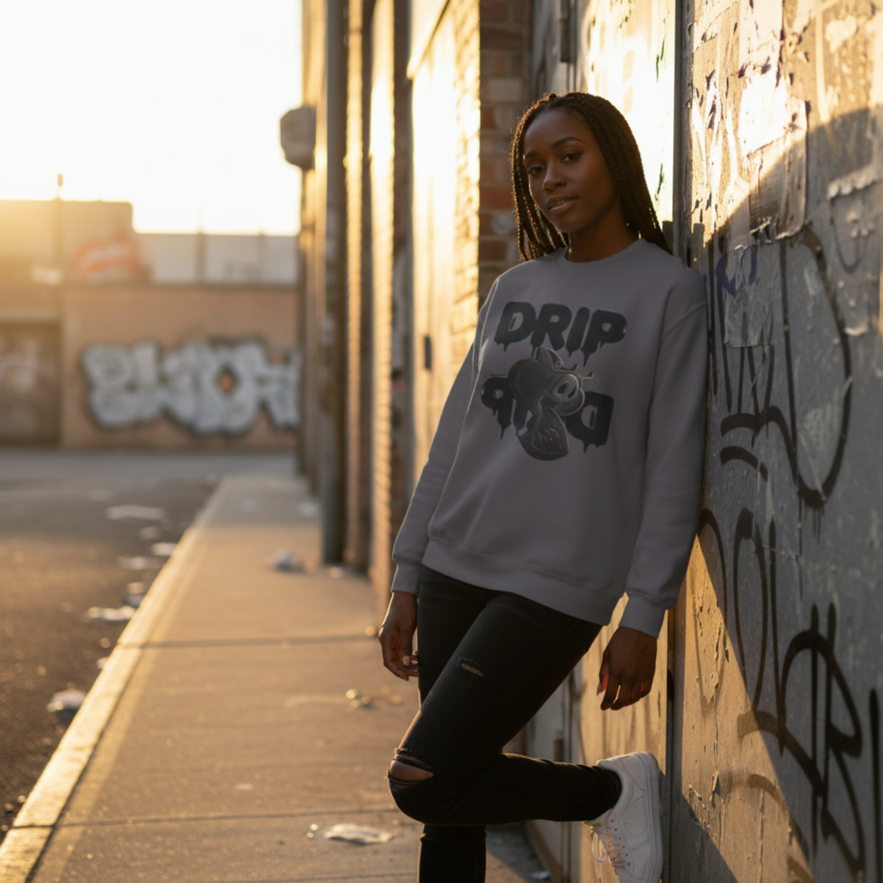 Future Fatboi Clothing Liquorice  Drip Unisex Fleece Sweatshirt, Drip Style Crewneck, Streetwear Fashion, Casual Warmth, Perfect for Gifting