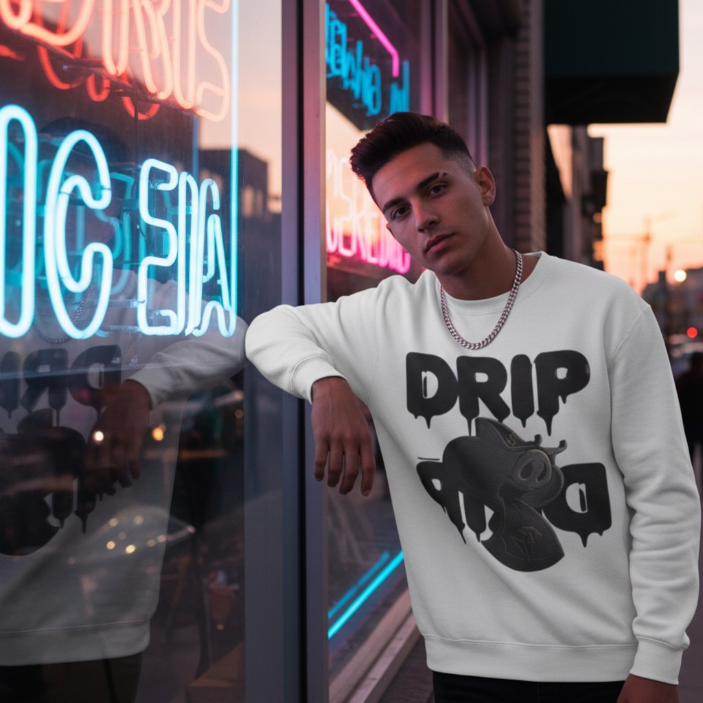 Future Fatboi Clothing Liquorice  Drip Unisex Fleece Sweatshirt, Drip Style Crewneck, Streetwear Fashion, Casual Warmth, Perfect for Gifting