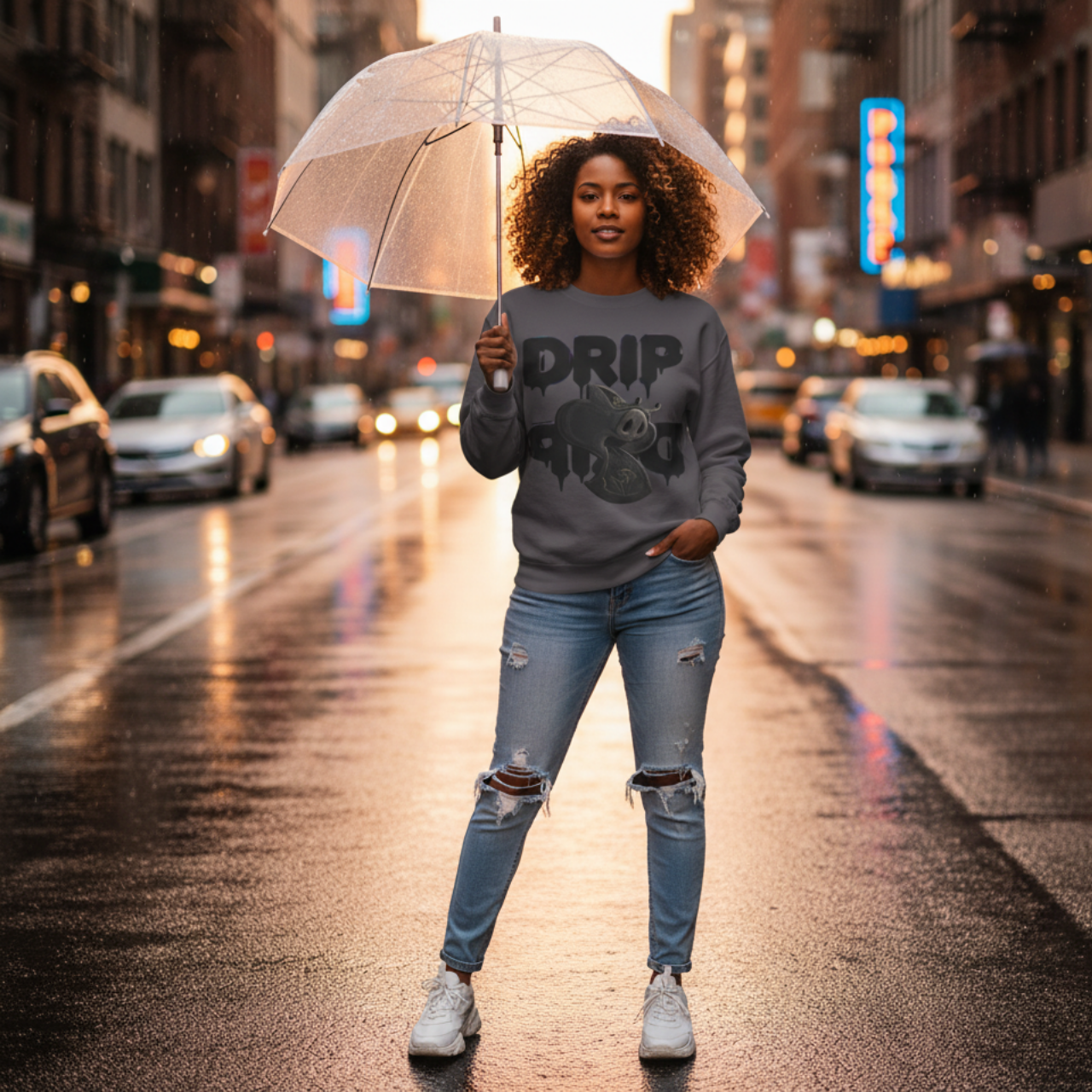 Future Fatboi Clothing Liquorice  Drip Unisex Fleece Sweatshirt, Drip Style Crewneck, Streetwear Fashion, Casual Warmth, Perfect for Gifting