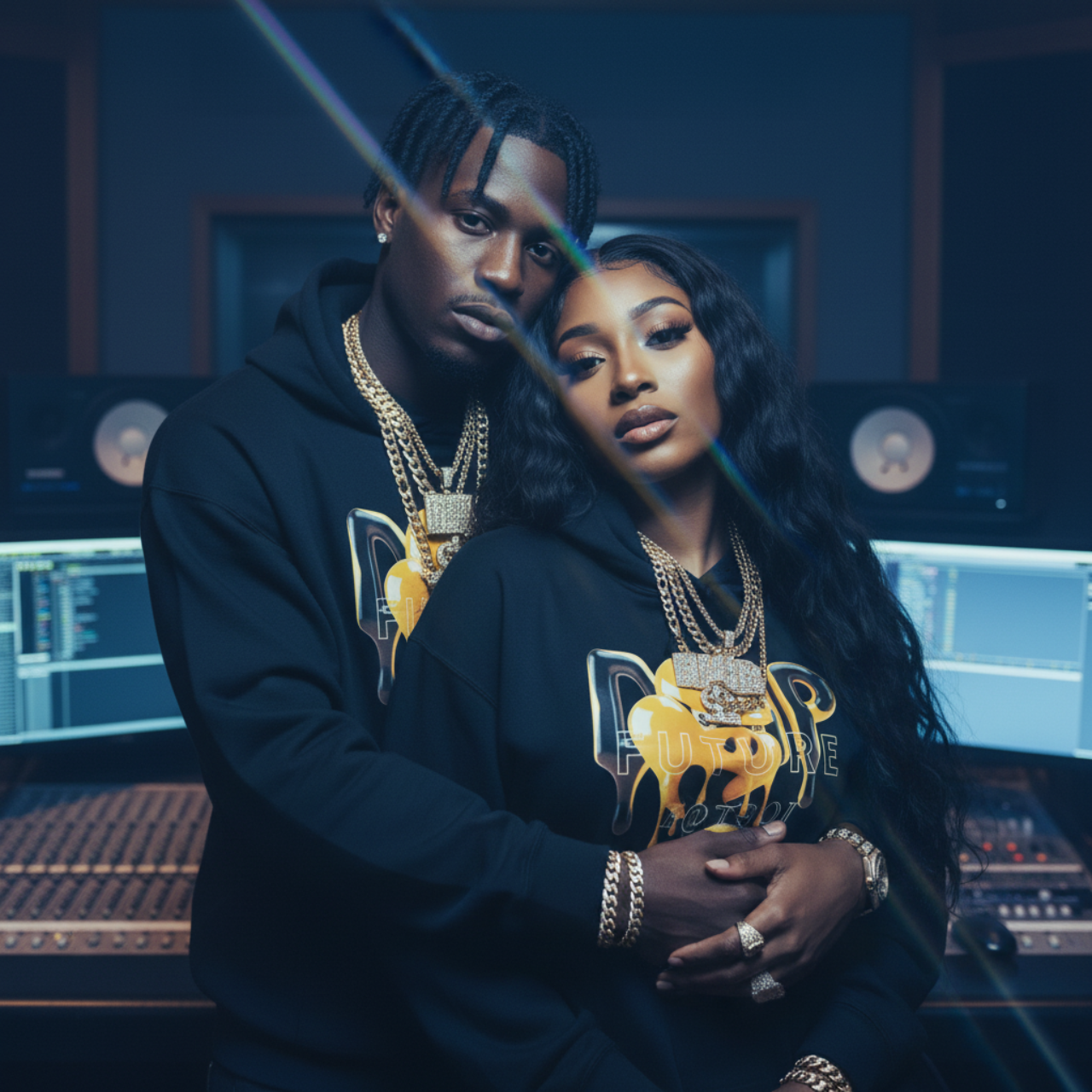 Streetwear Graphic Hoodie - FUTURE F@TBOI Clothing Black and Yellow