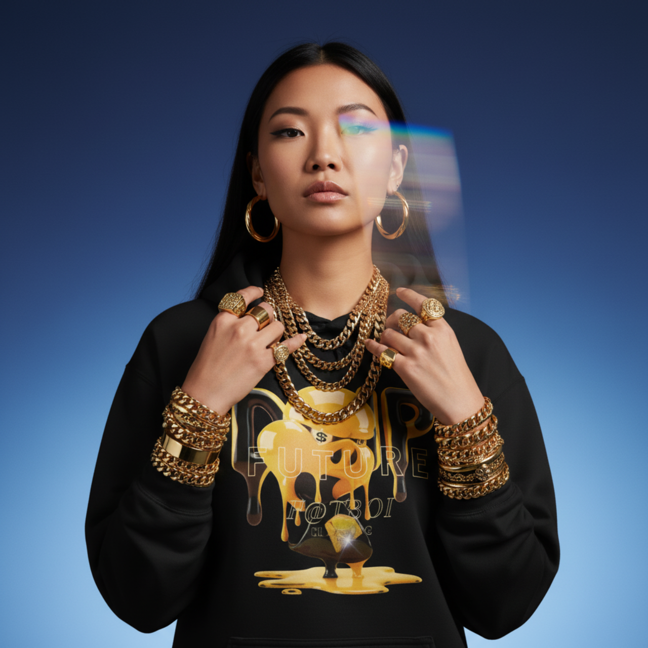 Streetwear Graphic Hoodie - FUTURE F@TBOI Clothing Black and Yellow