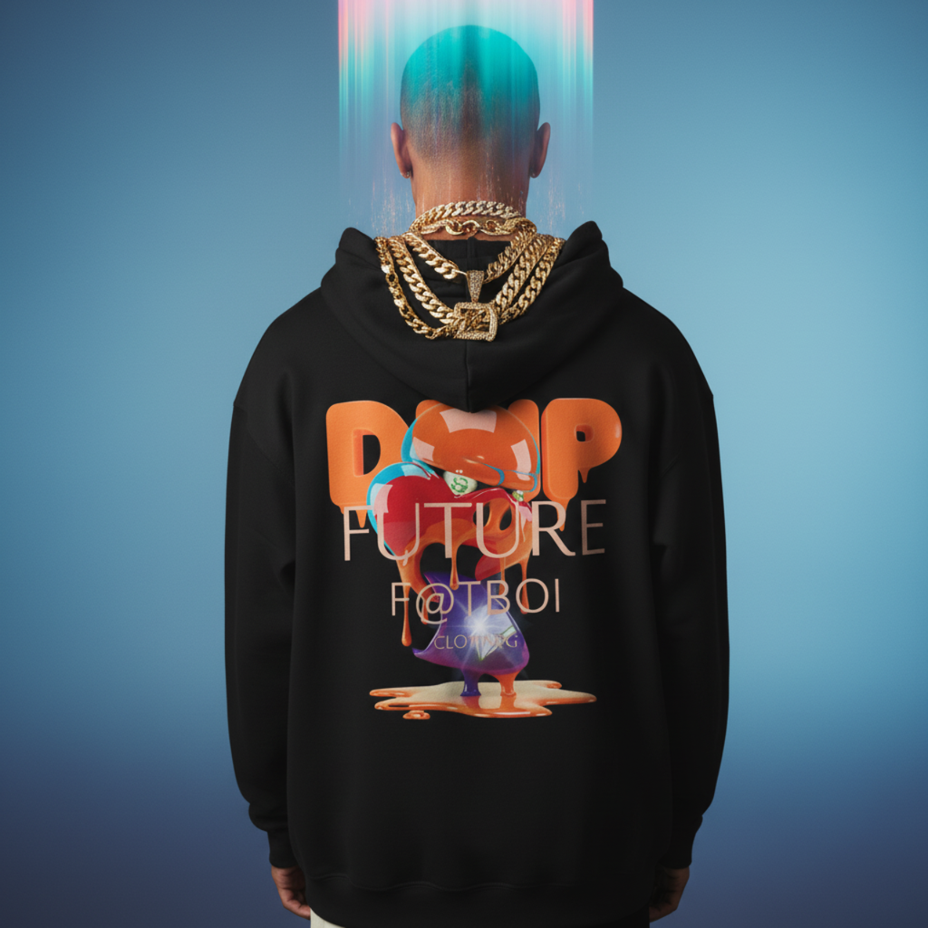 FUTURE F@TBOI HOG DRIP ORANGE CANDY - Creative and Trendy Unisex Hooded Sweatshirt for Everyday Style, Graphic Hoodie, Drip Artwork, Cozy Layering, Fun Fashion, Gift Idea