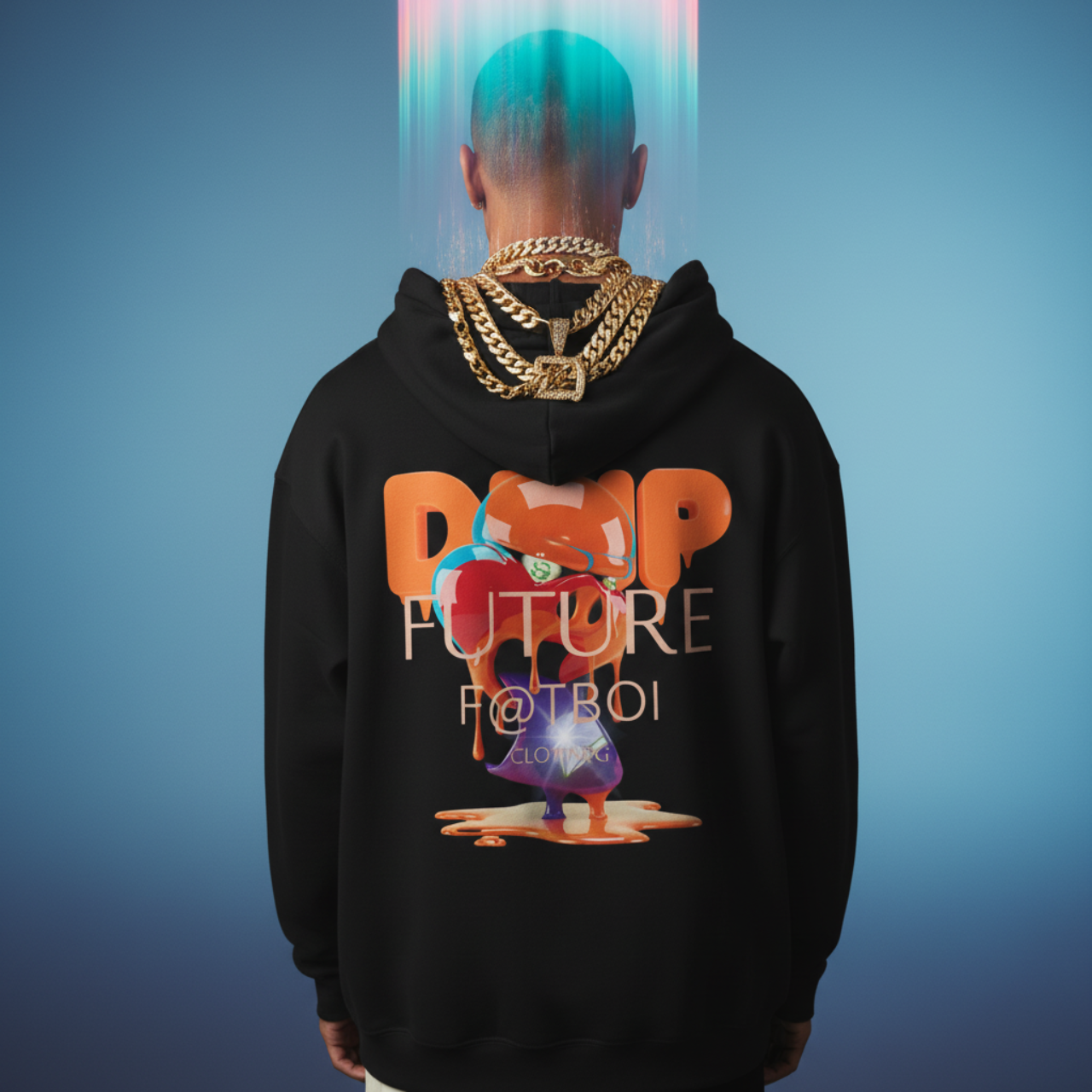FUTURE F@TBOI HOG DRIP ORANGE CANDY - Creative and Trendy Unisex Hooded Sweatshirt for Everyday Style, Graphic Hoodie, Drip Artwork, Cozy Layering, Fun Fashion, Gift Idea