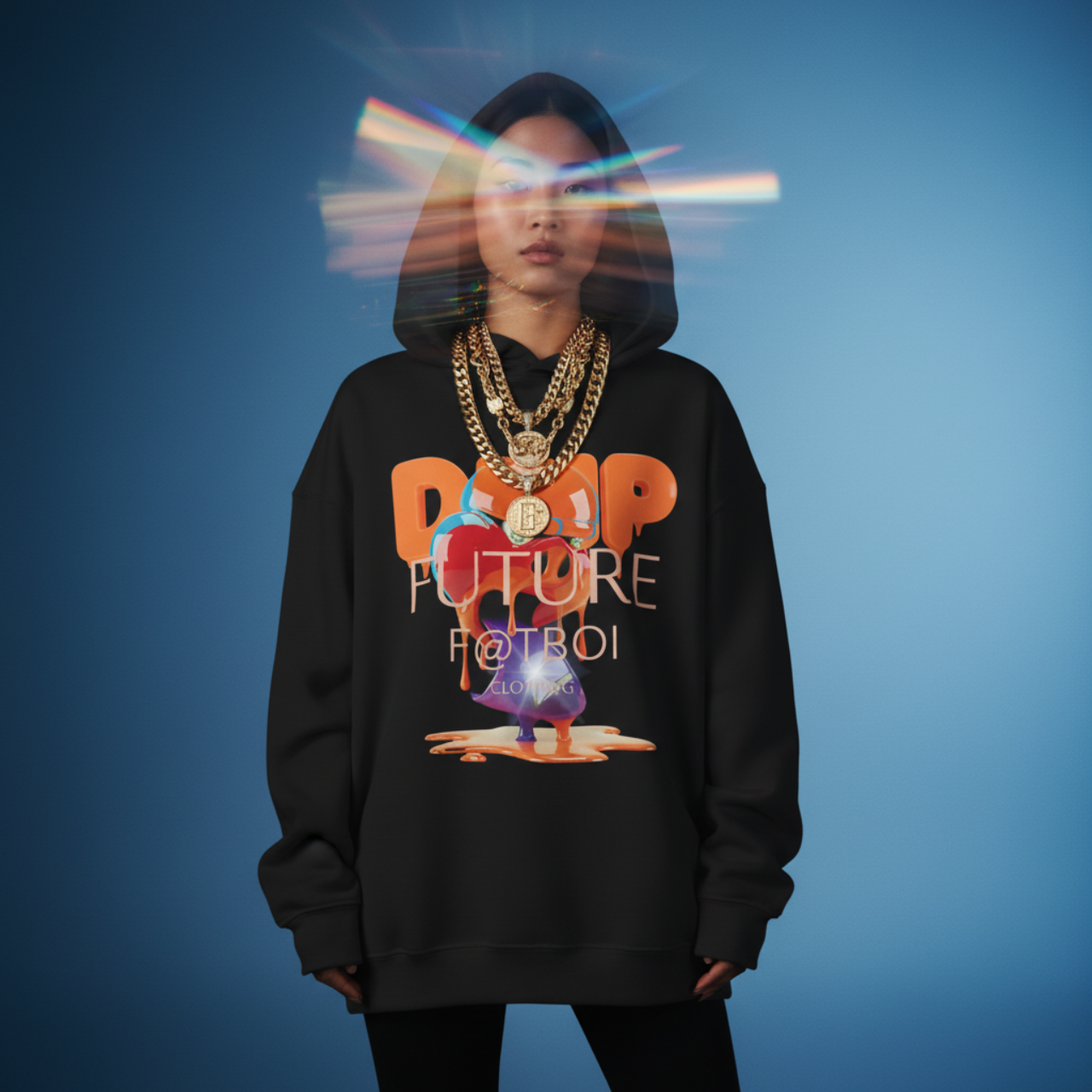 FUTURE F@TBOI HOG DRIP ORANGE CANDY - Creative and Trendy Unisex Hooded Sweatshirt for Everyday Style, Graphic Hoodie, Drip Artwork, Cozy Layering, Fun Fashion, Gift Idea