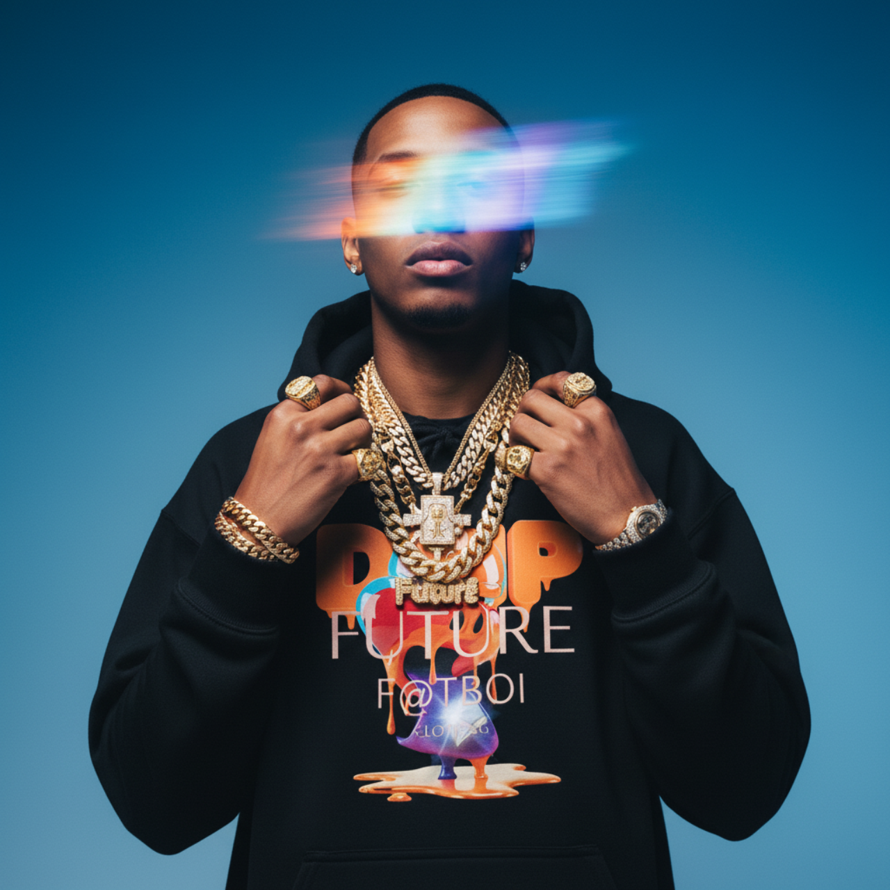 FUTURE F@TBOI HOG DRIP ORANGE CANDY - Creative and Trendy Unisex Hooded Sweatshirt for Everyday Style, Graphic Hoodie, Drip Artwork, Cozy Layering, Fun Fashion, Gift Idea