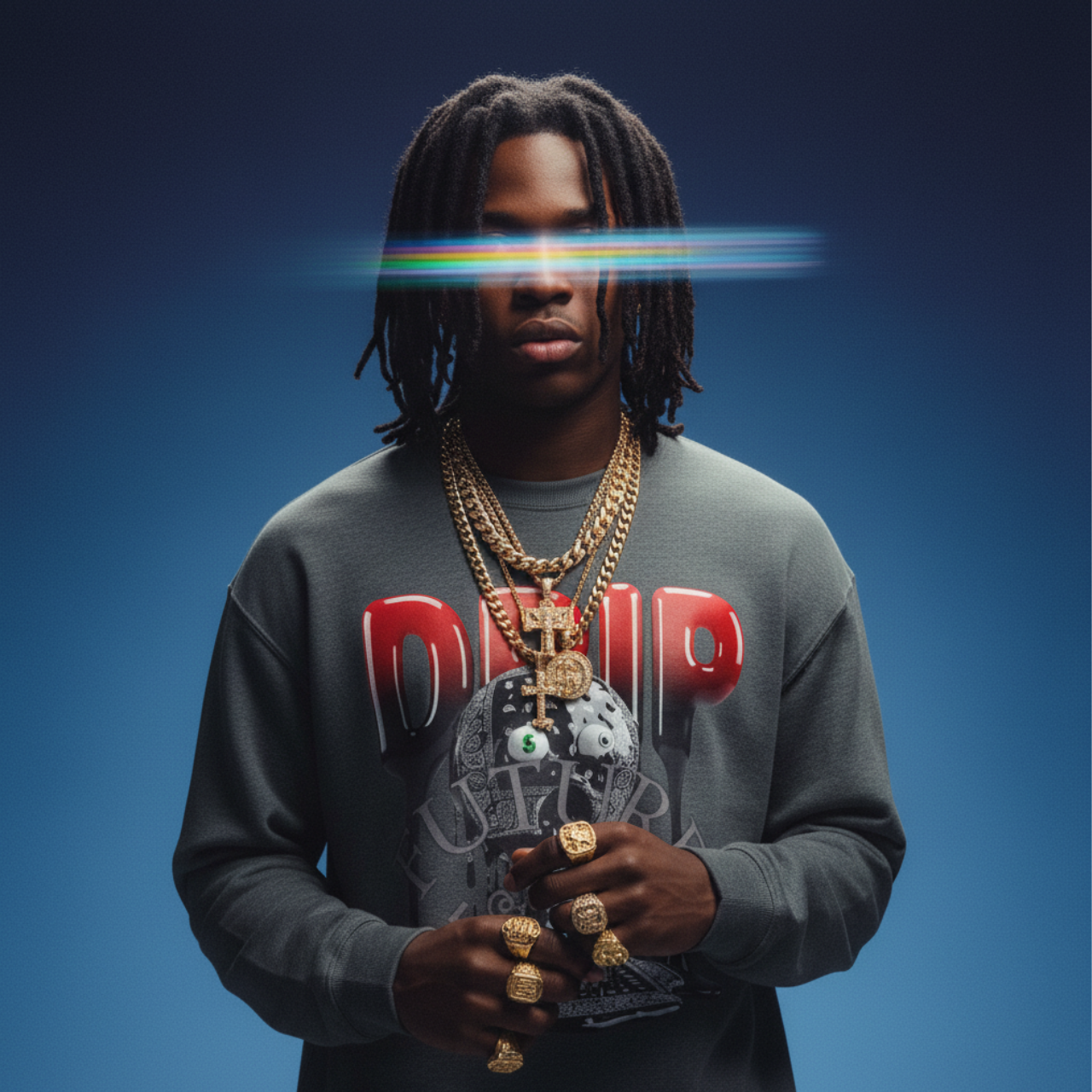 Unisex Sweatshirt - FUTURE F@TBOI Black Paisley Diamond Drip Design