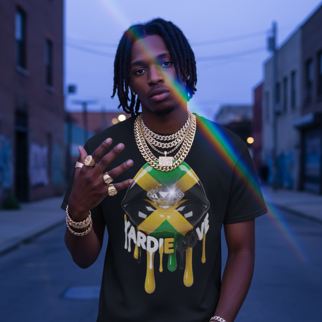 YARDIE LOVE - Jamaican Vibe - Unisex Heavy Cotton Tee, Perfect for Summer Festivals, Pride Events, Casual Outings, Gifts for Creatives, Beachwear, [...]