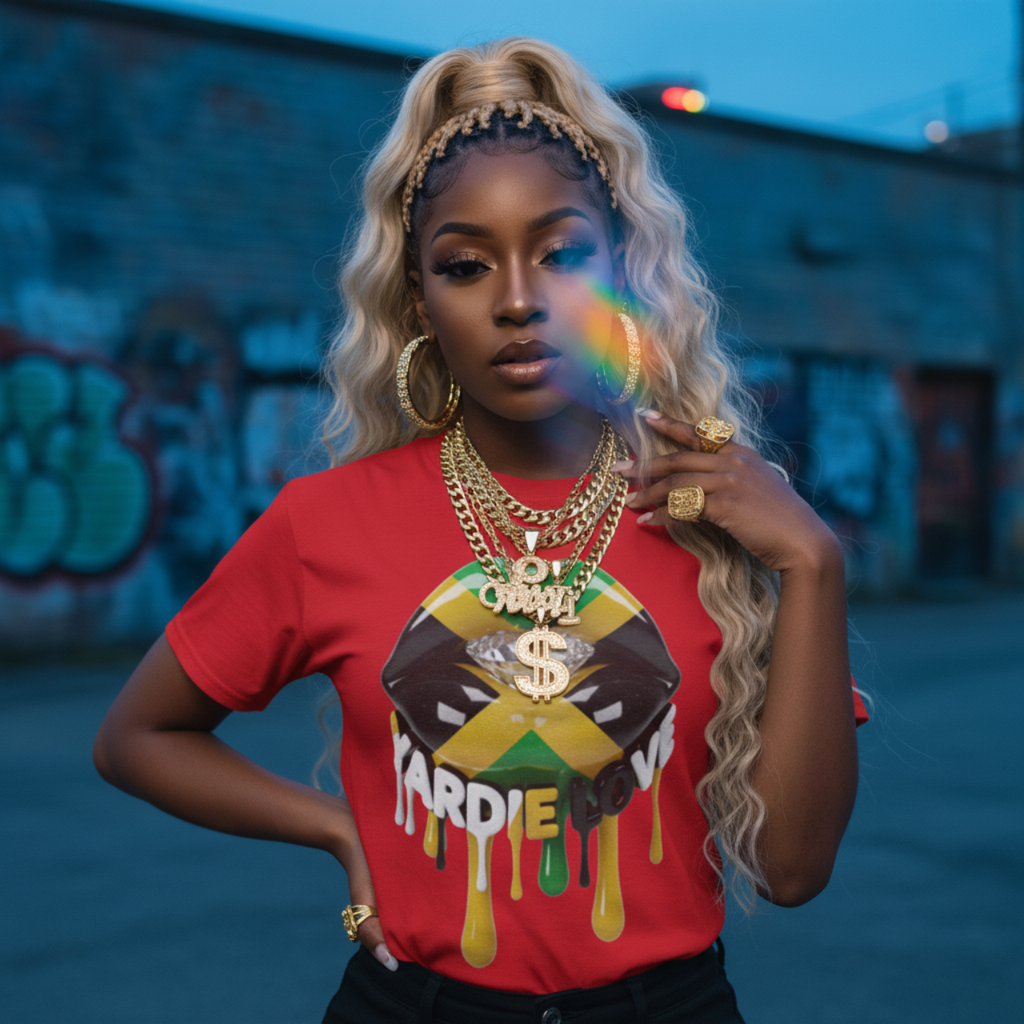 YARDIE LOVE - Jamaican Vibe - Unisex Heavy Cotton Tee, Perfect for Summer Festivals, Pride Events, Casual Outings, Gifts for Creatives, Beachwear, [...]