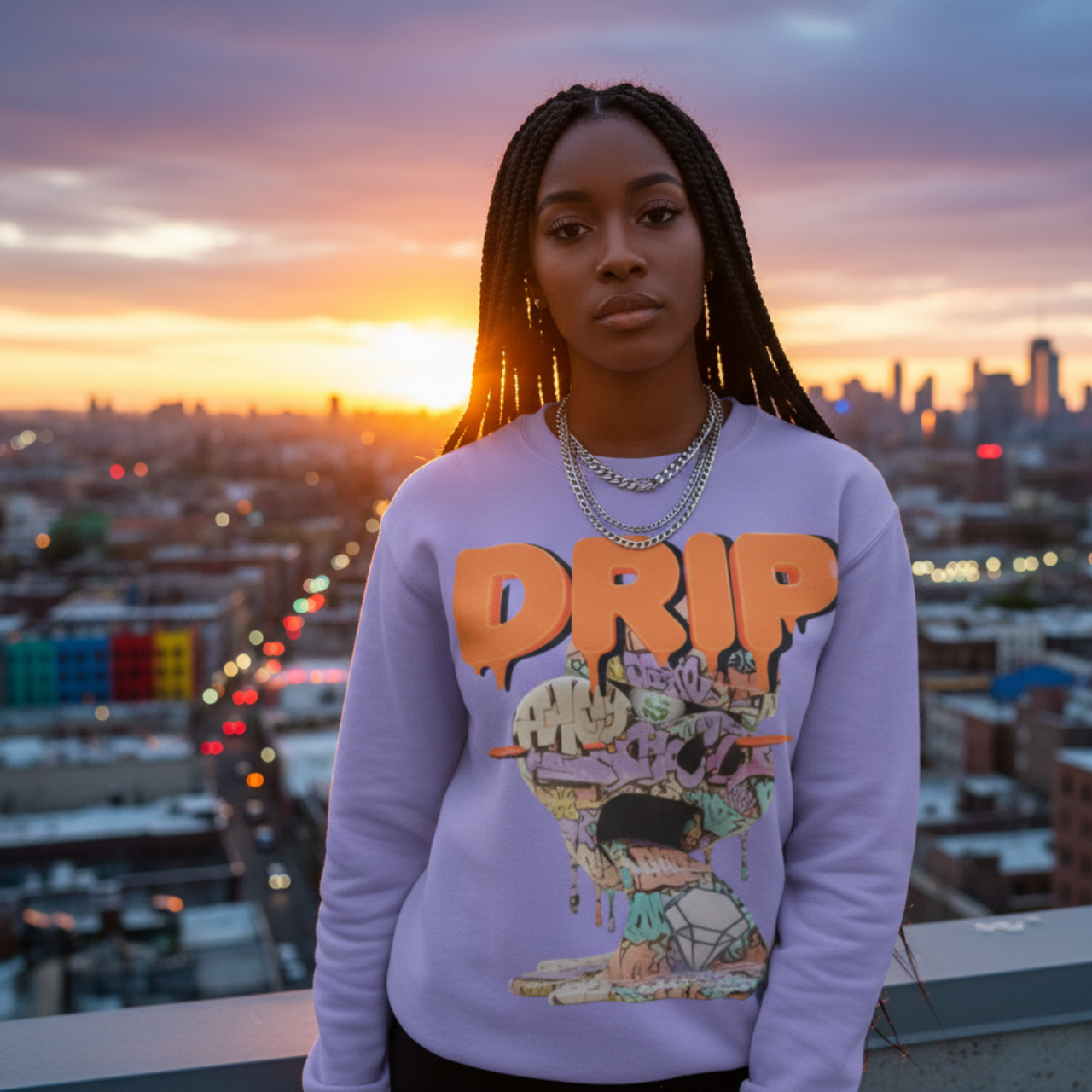 GRAFFITI HOG DRIP FUTURE F@TBOI CLOTHING DESIGN - Drip Graphic Unisex Sweatshirt, Urban Streetwear, Casual Oversized Fashion, Gift for Teens, Cozy Fall Layering