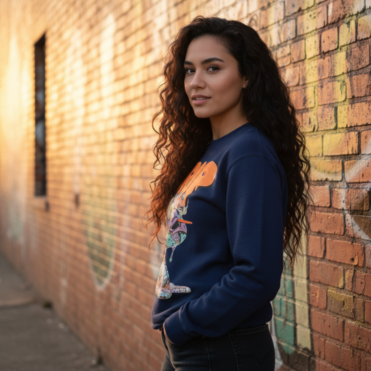 GRAFFITI HOG DRIP FUTURE F@TBOI CLOTHING DESIGN - Drip Graphic Unisex Sweatshirt, Urban Streetwear, Casual Oversized Fashion, Gift for Teens, Cozy Fall Layering