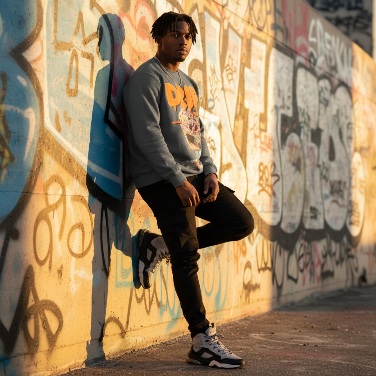 GRAFFITI HOG DRIP FUTURE F@TBOI CLOTHING DESIGN - Drip Graphic Unisex Sweatshirt, Urban Streetwear, Casual Oversized Fashion, Gift for Teens, Cozy Fall Layering