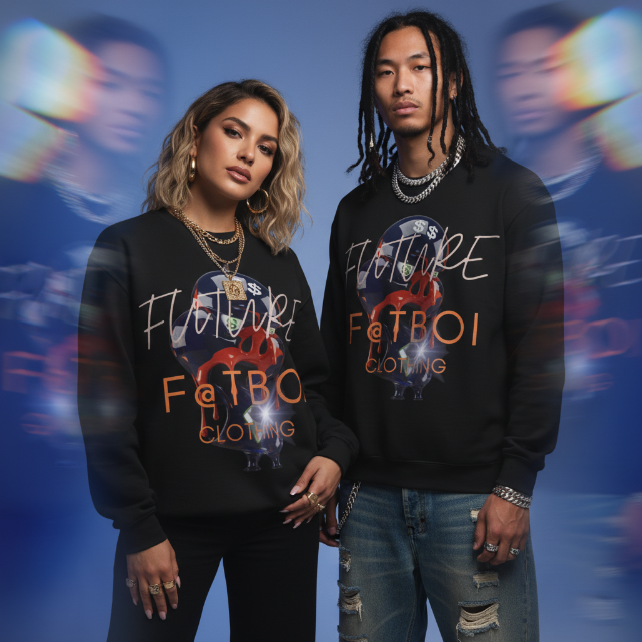 Future F@tboi Clothing Graphic Design Inspired Unisex Heavy Blend™ Crewneck Sweatshirt, Casual Wear, Streetwear, Gift for Him, Custom Sweatshirt, Fall Fashion