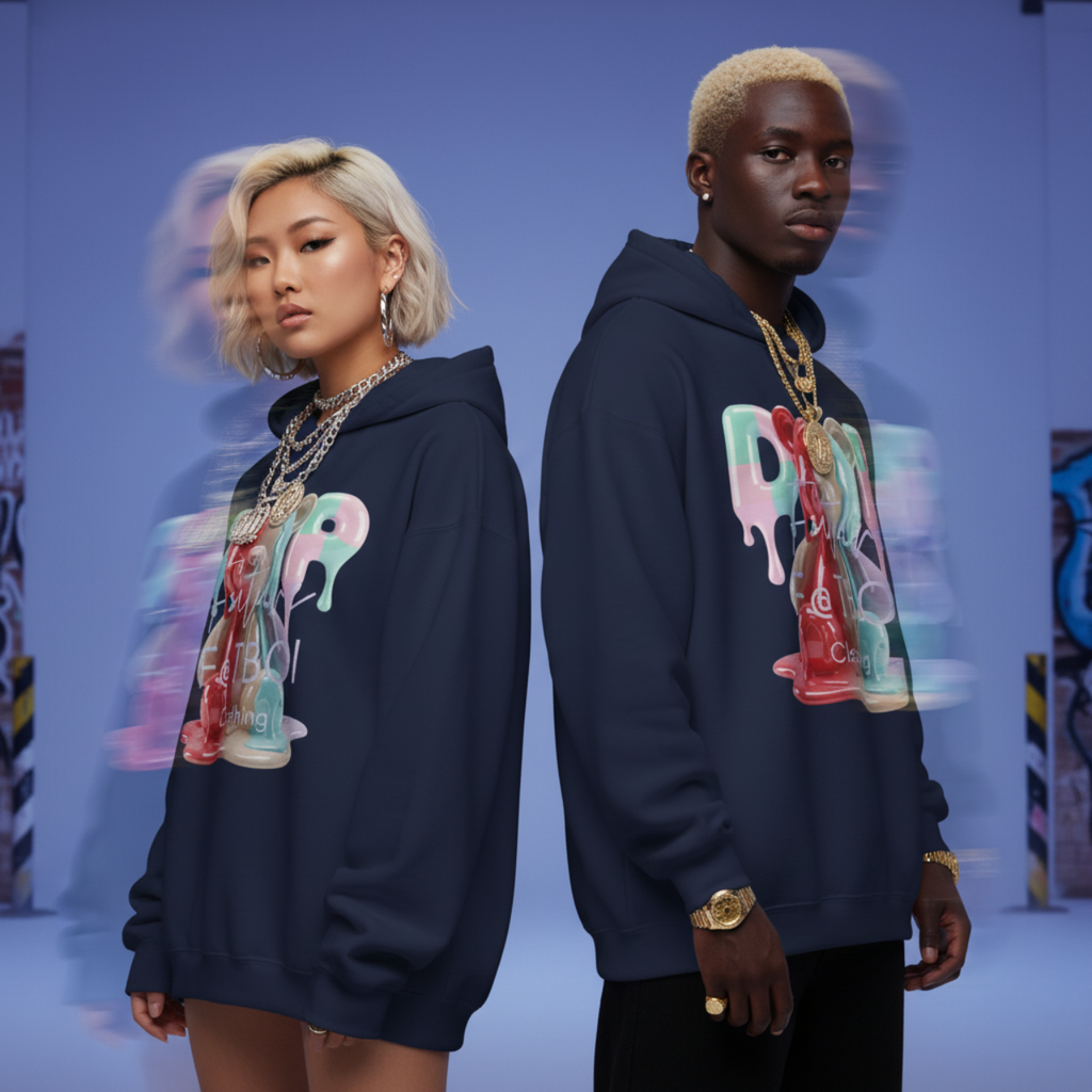 Colorful Drip Bear Hoodie