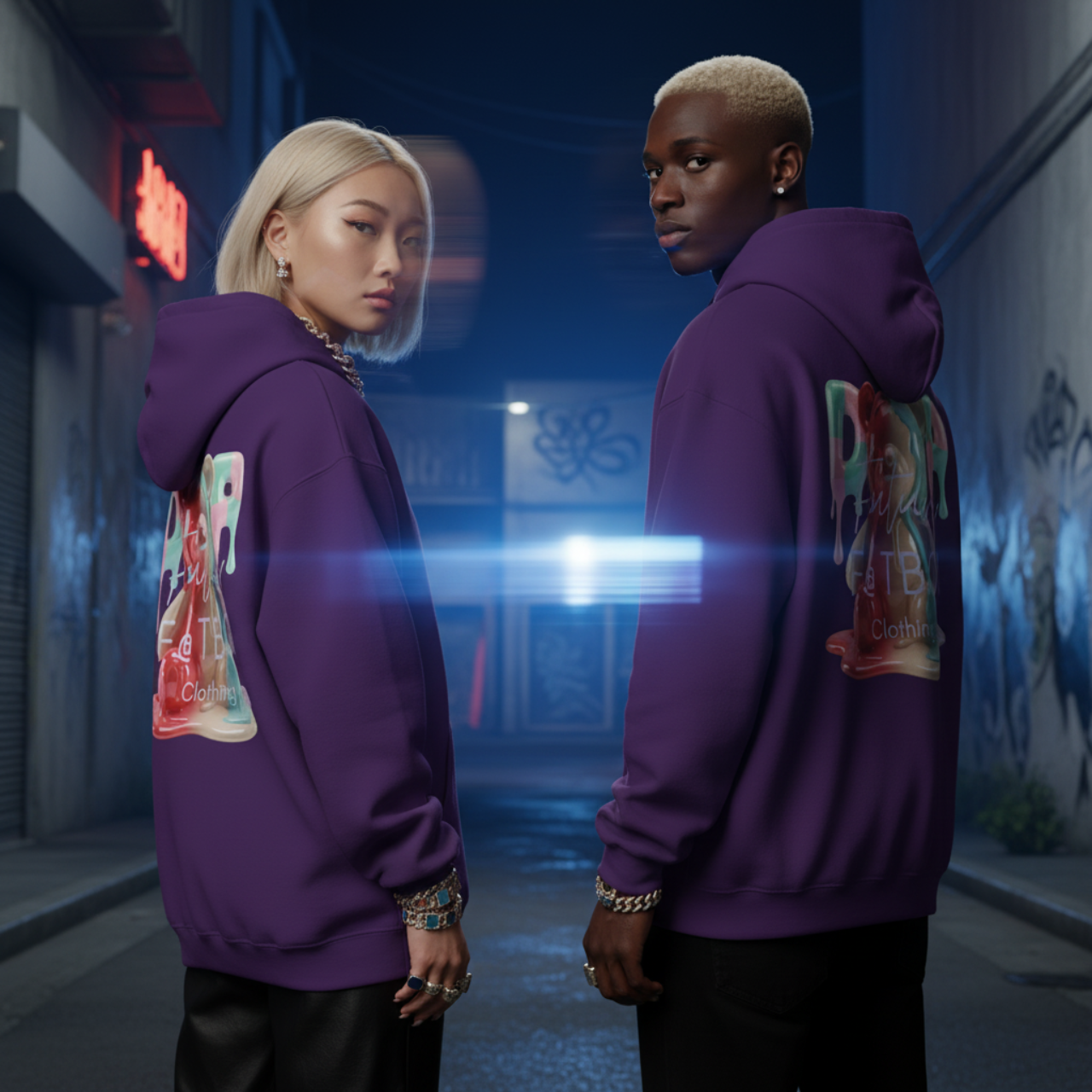 Colorful Drip Bear Hoodie