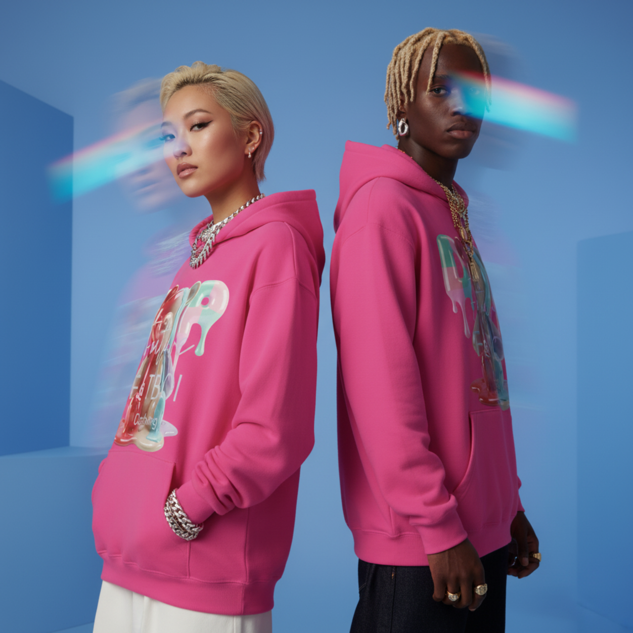 Colorful Drip Bear Hoodie