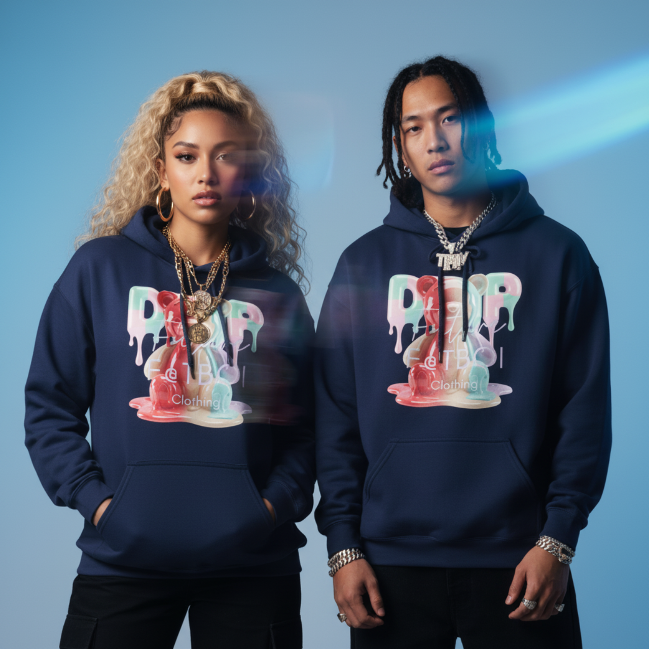 Colorful Drip Bear Hoodie