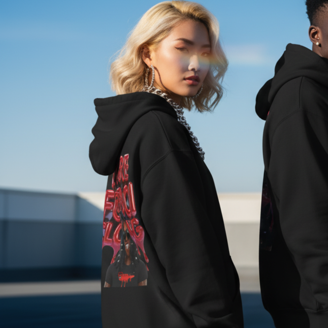 Future Fatboi Clothing Hoodie, Unisex Black Sweatshirt, Trendy Streetwear, Graphic Hoodie, Fashion Gift for Hip-Hop Lovers