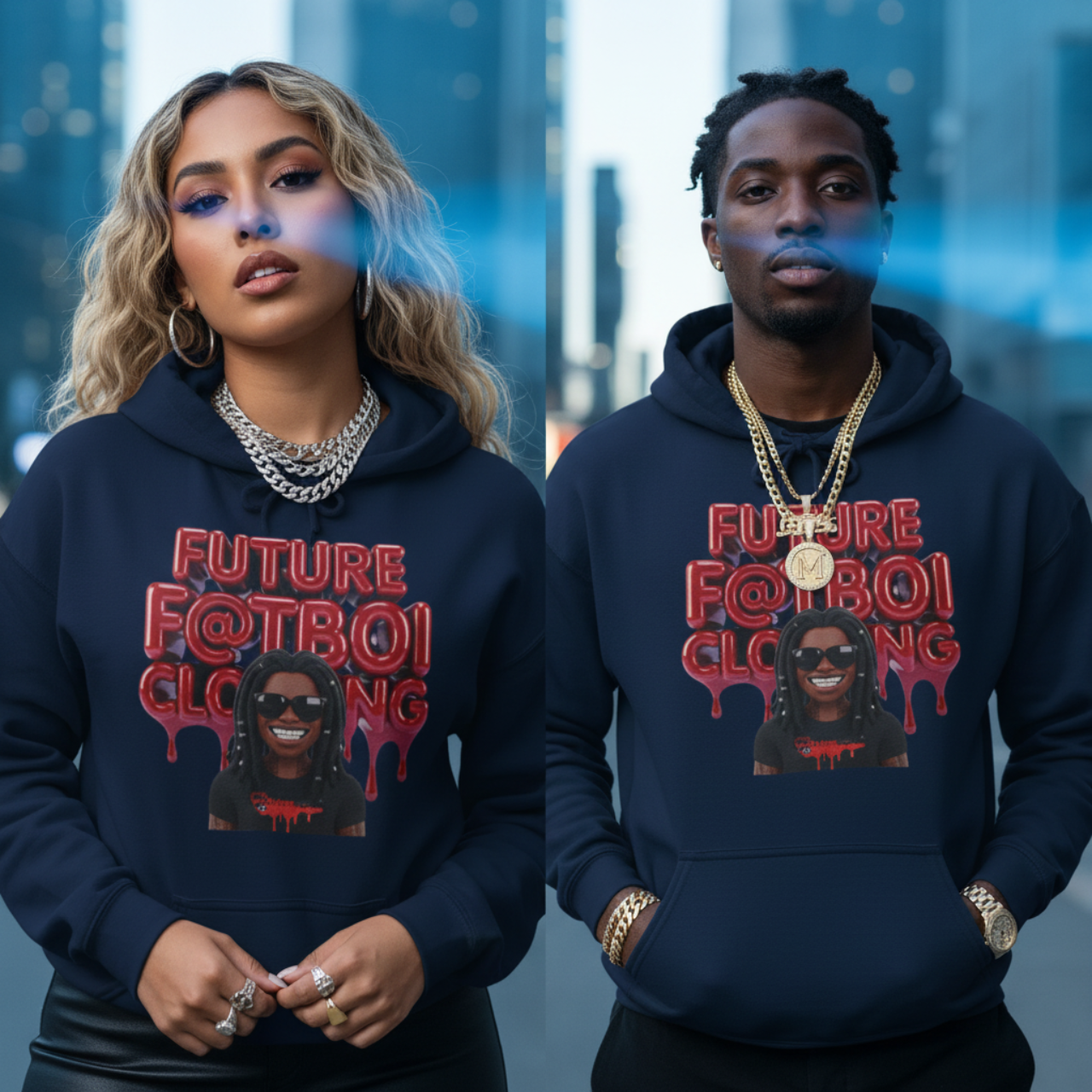 Future Fatboi Clothing Hoodie, Unisex Black Sweatshirt, Trendy Streetwear, Graphic Hoodie, Fashion Gift for Hip-Hop Lovers