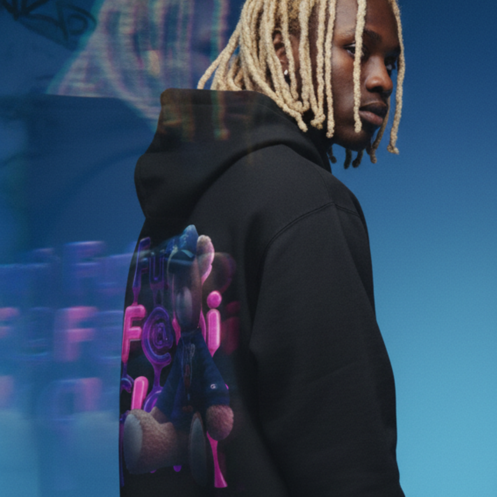 Future F@Boi Club Hoodie | Unisex Fleece Pullover | Cozy Streetwear | Gift for Bear Lovers, Trendy Fashion, Graphic Sweatshirt