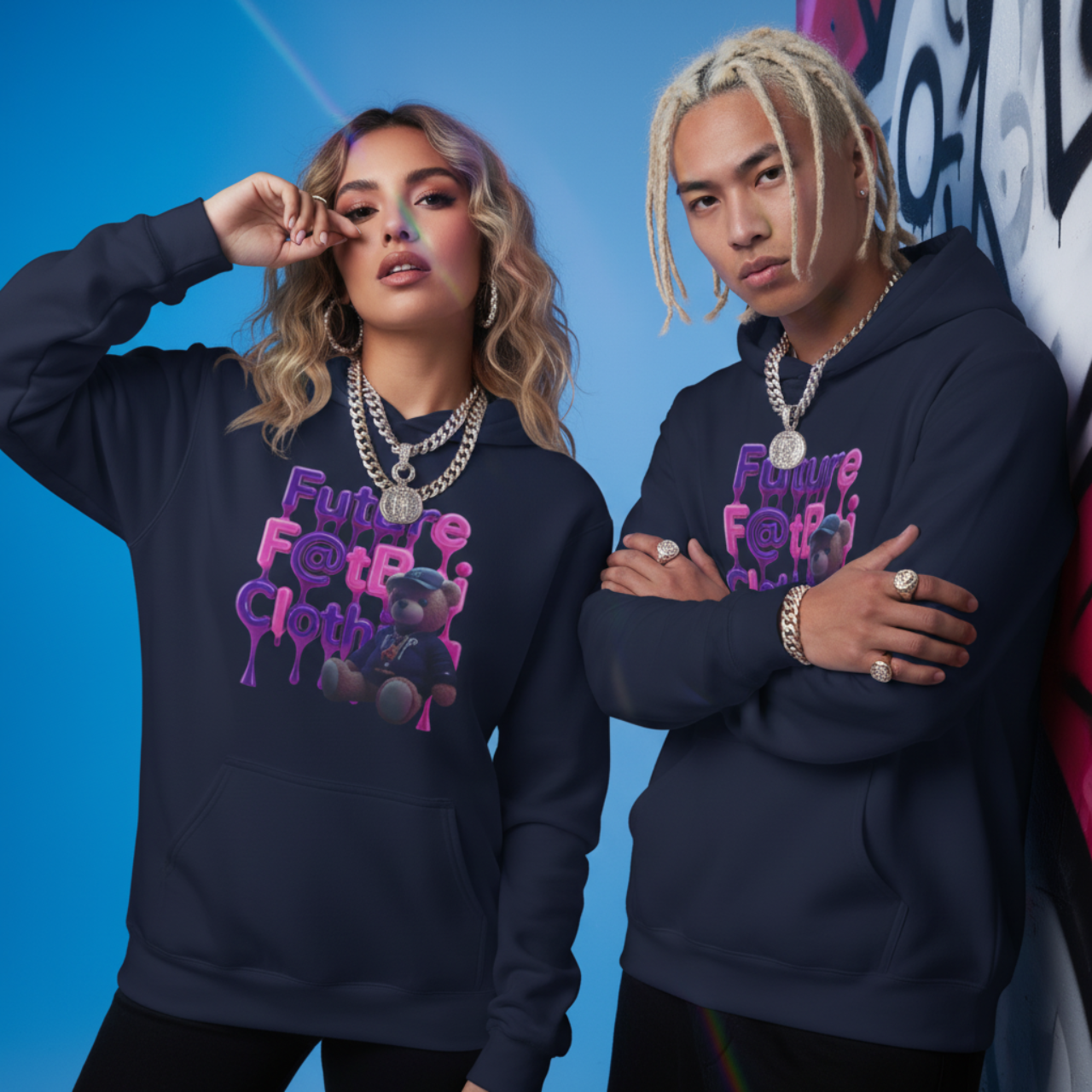 Future F@Boi Club Hoodie | Unisex Fleece Pullover | Cozy Streetwear | Gift for Bear Lovers, Trendy Fashion, Graphic Sweatshirt