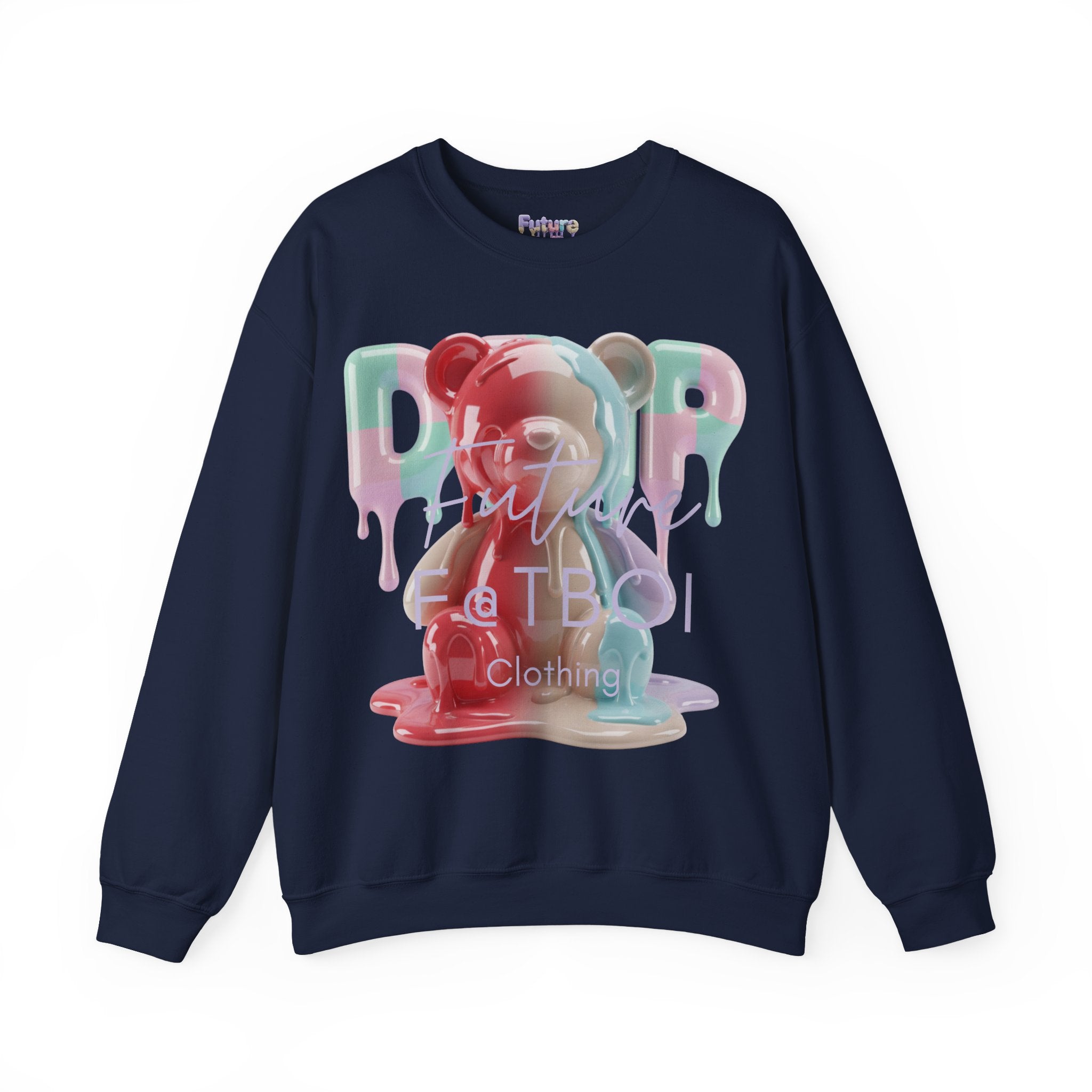Future Fatboi Clothing Colorful Drippy Bear Crewneck Sweatshirt