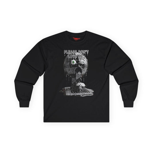 Please Don't Graphic Long Sleeve Tee, Music Lover Gift, Retro Vibe Shirt, Halloween Apparel, Casual Unisex Top