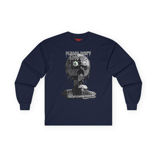Please Don't Graphic Long Sleeve Tee, Music Lover Gift, Retro Vibe Shirt, Halloween Apparel, Casual Unisex Top