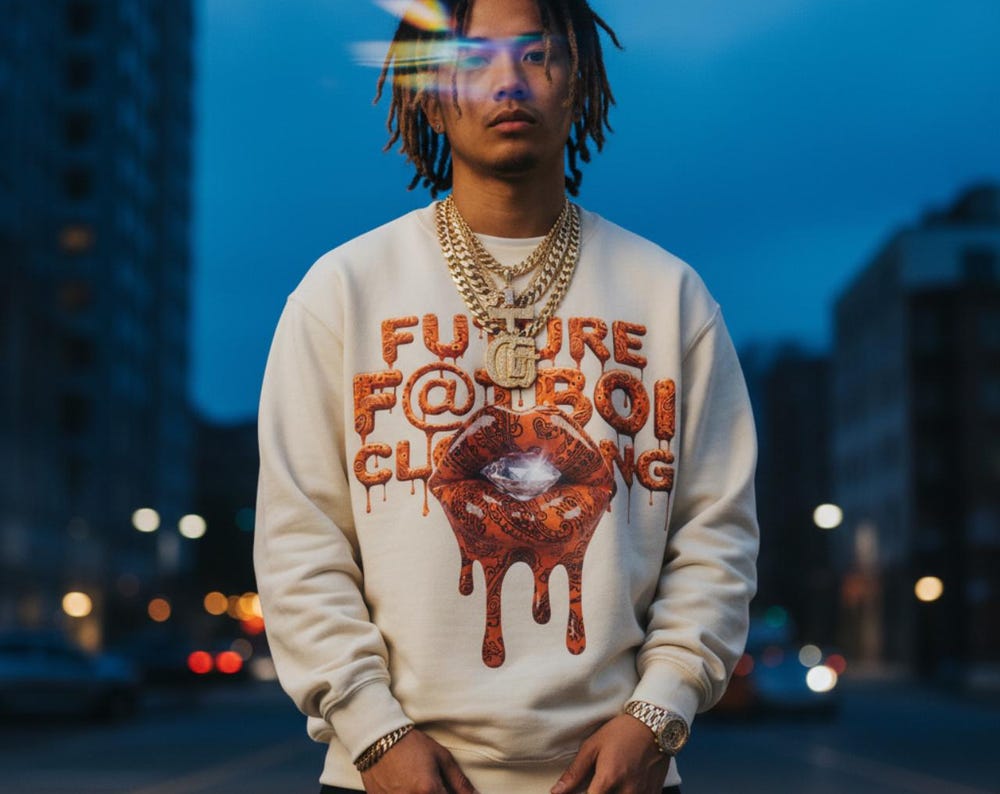 Future FatBoi Orange Diamonds - Crewneck Sweatshirt